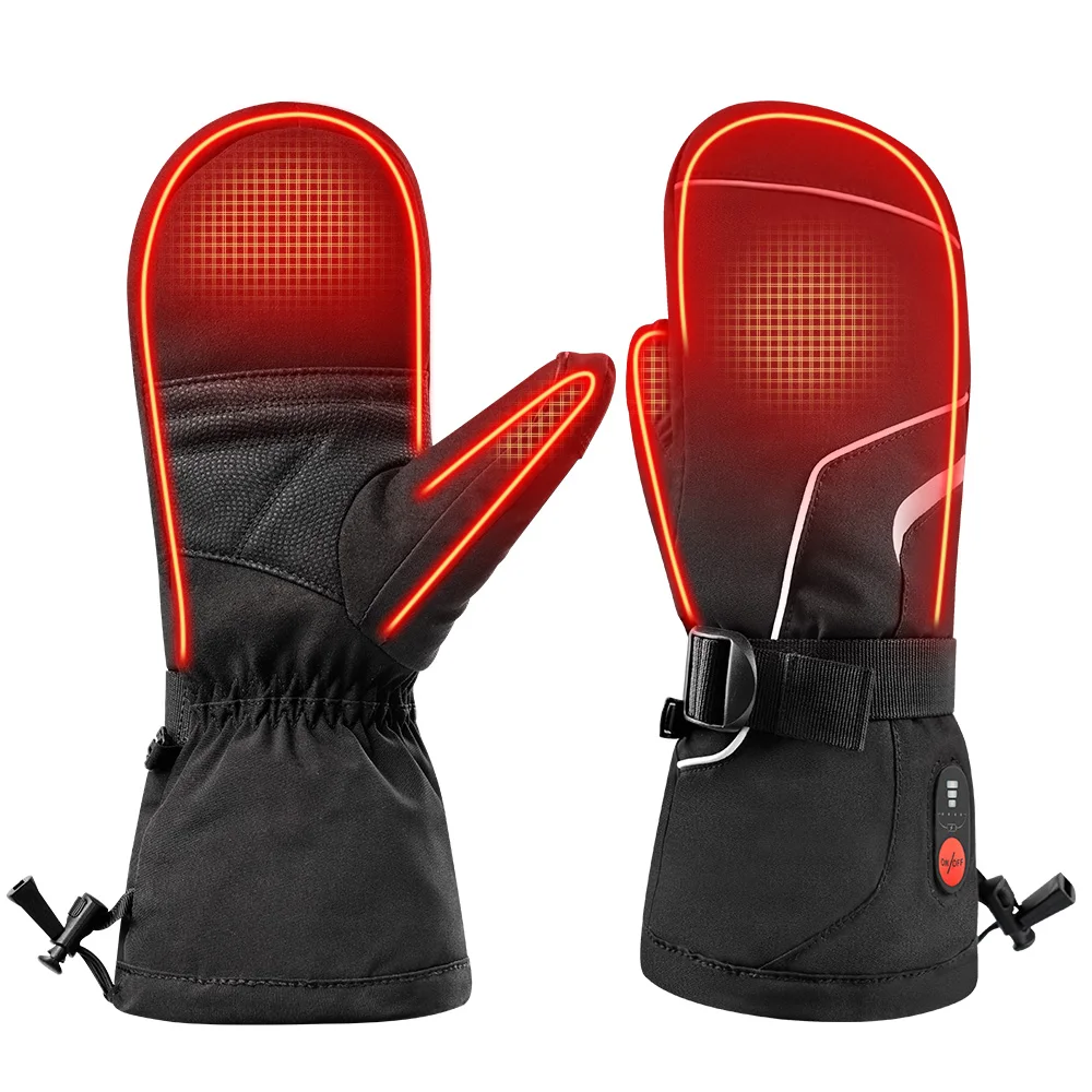 Savior Heat Winter Ski Mittens Heated Gloves Rechargeable Eelctric Battery Men Women Hand warmers Heated Outdoor Sports Gloves