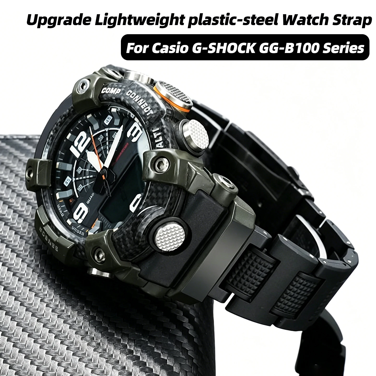 GG-B100 Обновленный легкий пластиково-стальной ремешок для часов Casio G-SHOCK серии GG-B100, мужской сменный ремешок для часов, аксессуары