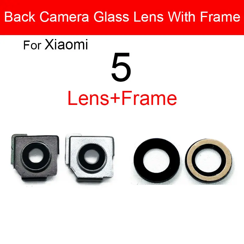 Back Rear Camera Lens Glass Cover Frame For Xiaomi Mi 5 6 Main Big Camera Cover Frame + Sticker Replacement Repair Parts