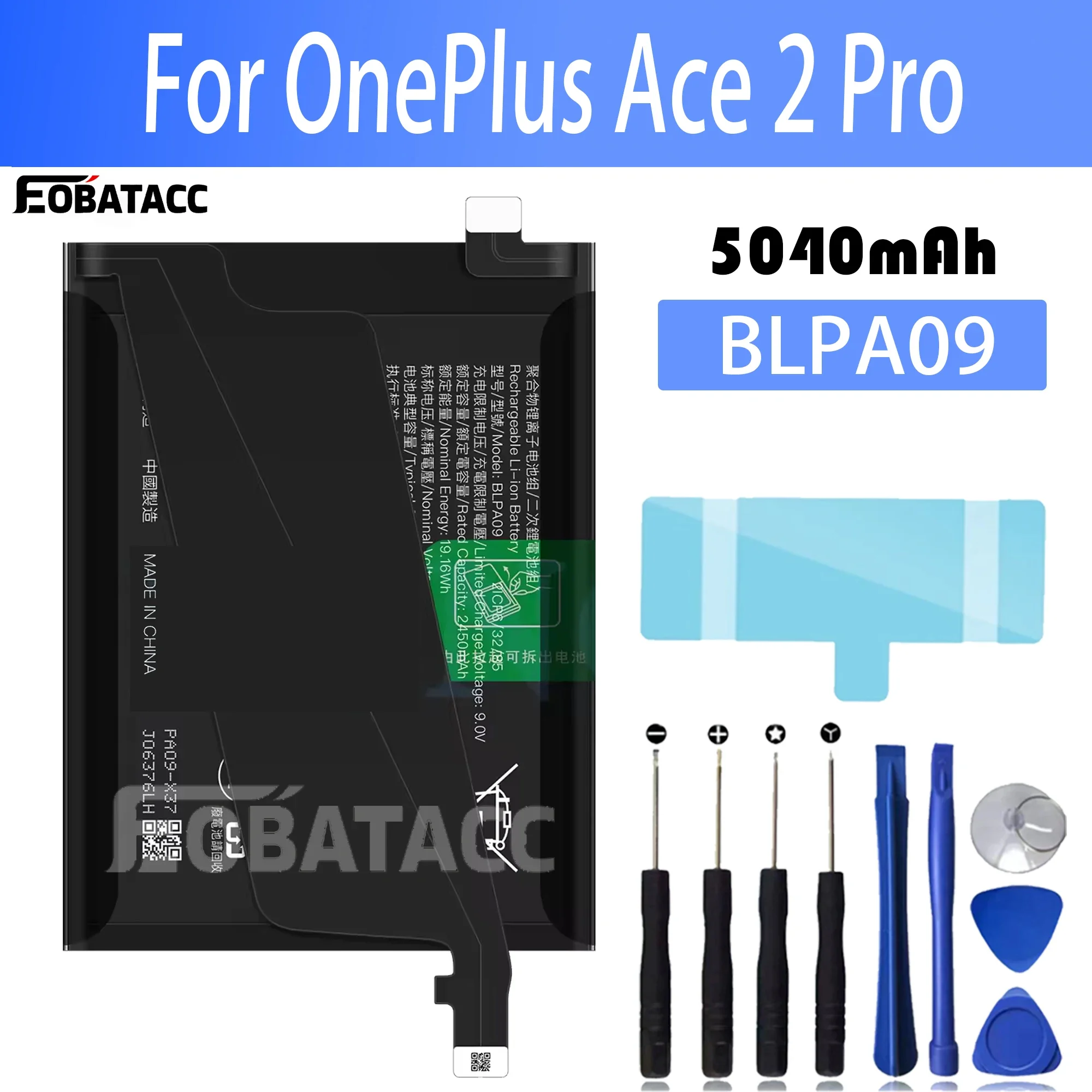 

100% New Original Battery BLPA09 For OPPO OnePlus Ace 2 Pro Battery + Free Tools