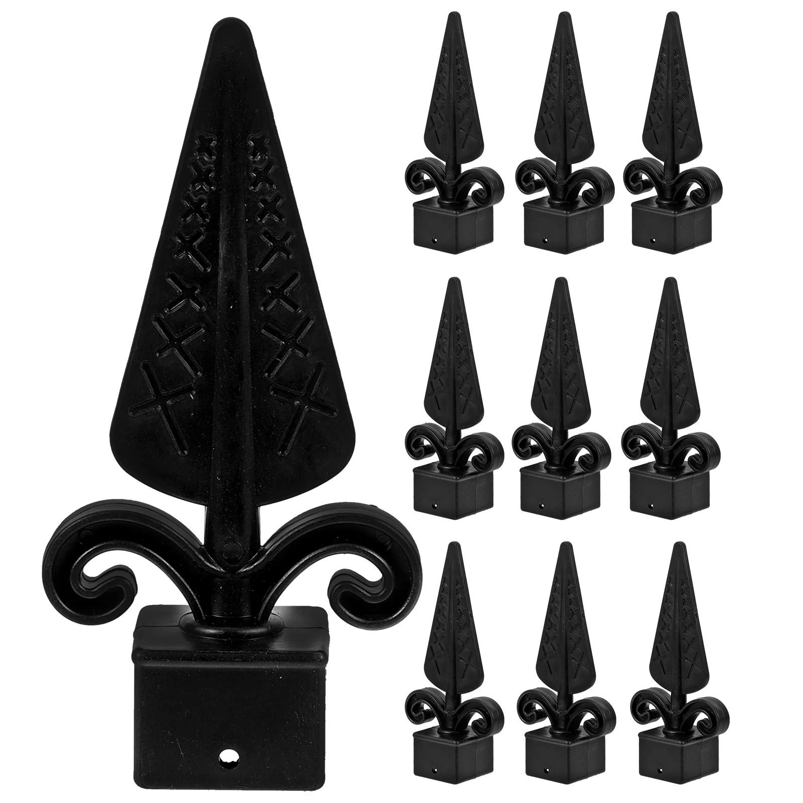 

10 Pcs Fence Head Post Cap Replacement Caps for Garden Accessory Repair Guardrail Plastic Metal