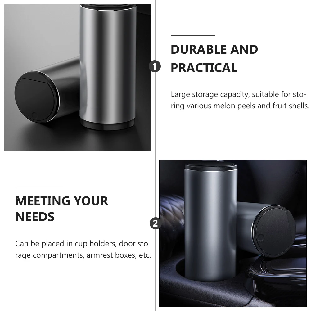 

Car Metal Trash Can Waterproof Large Capacity Odorless Multifunctional Portable Mini Garbage Bin For Vehicle Office Home Use