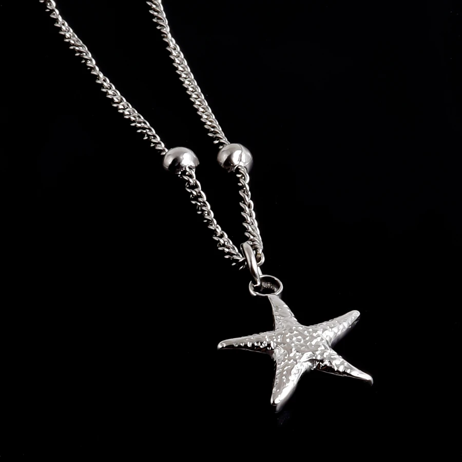 Strand-Meerestier-Halskette, Perlen-Choker aus Edelstahl, Schildkröte, Seestern, blau, öltropfend, Fisch-Halskette für Damen und Herren, Schmuckgeschenk – Detail 3