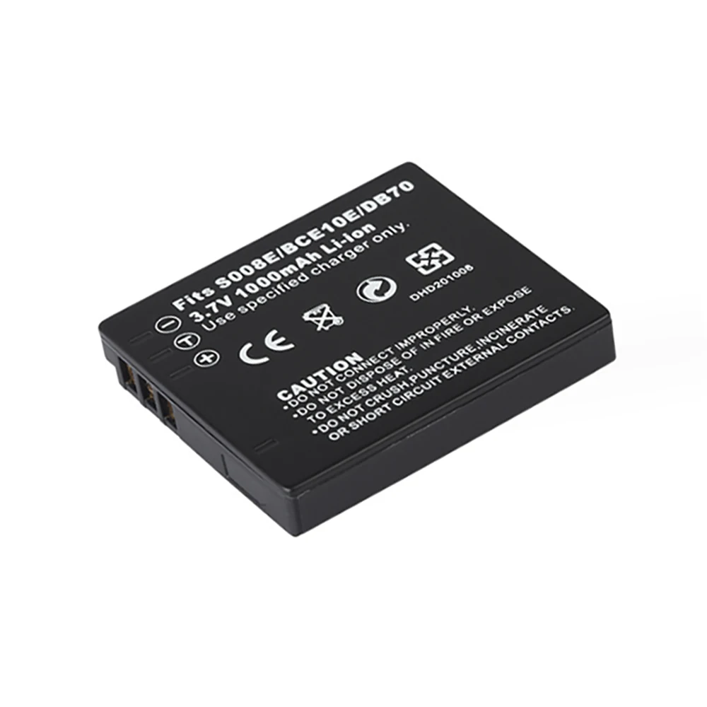 

2Pcs Rechargeable lithium Batteries For Panasonic CGA-S008E DMW-BCE10 DB70 CGA S008E Digital Camera Battery