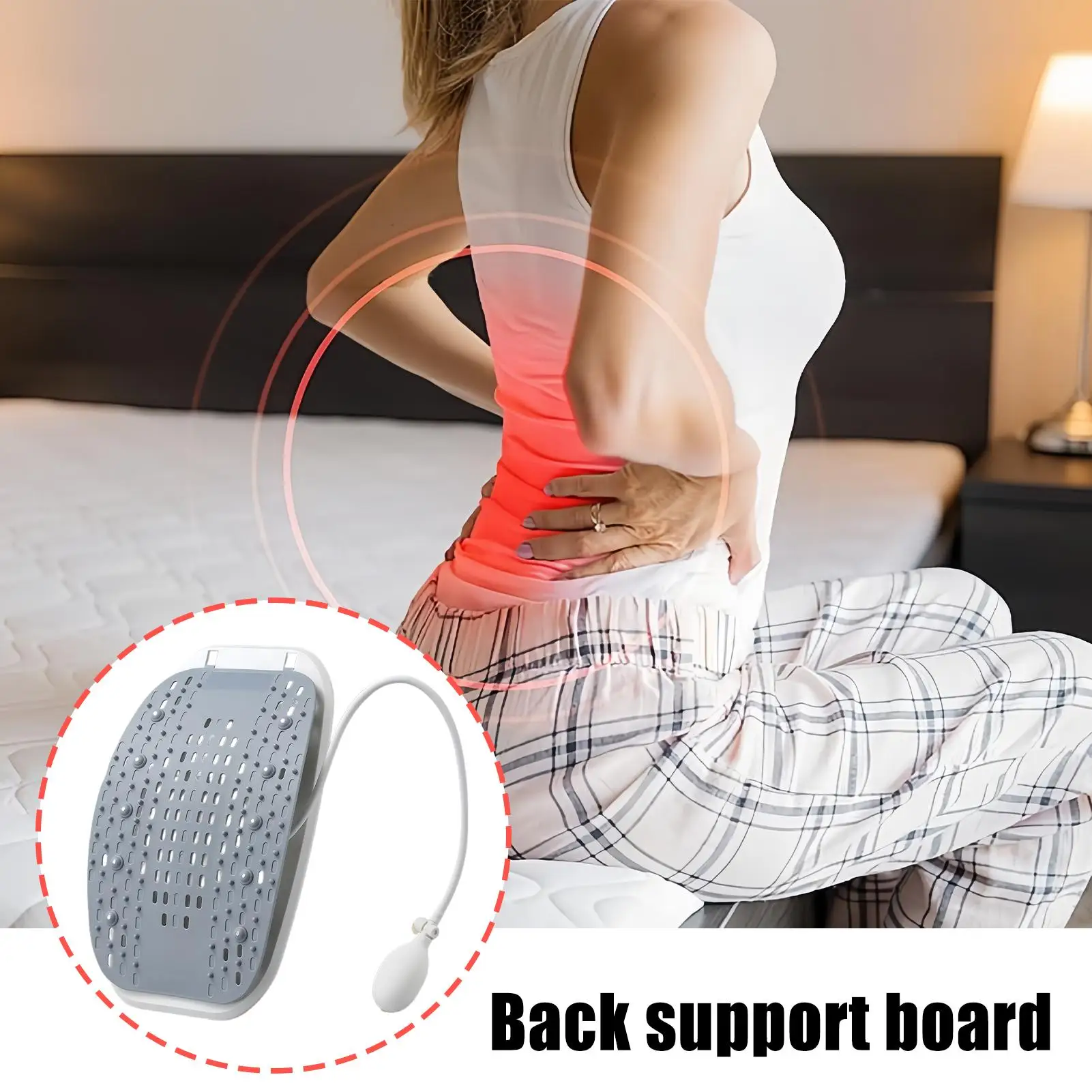 

Регулируемый массажер для спины на воздушной подушке, подушка безопасности, поддержка талии и шеи, массаж поясницы, расслабление шейных мышц, носилки, массажер для осанки