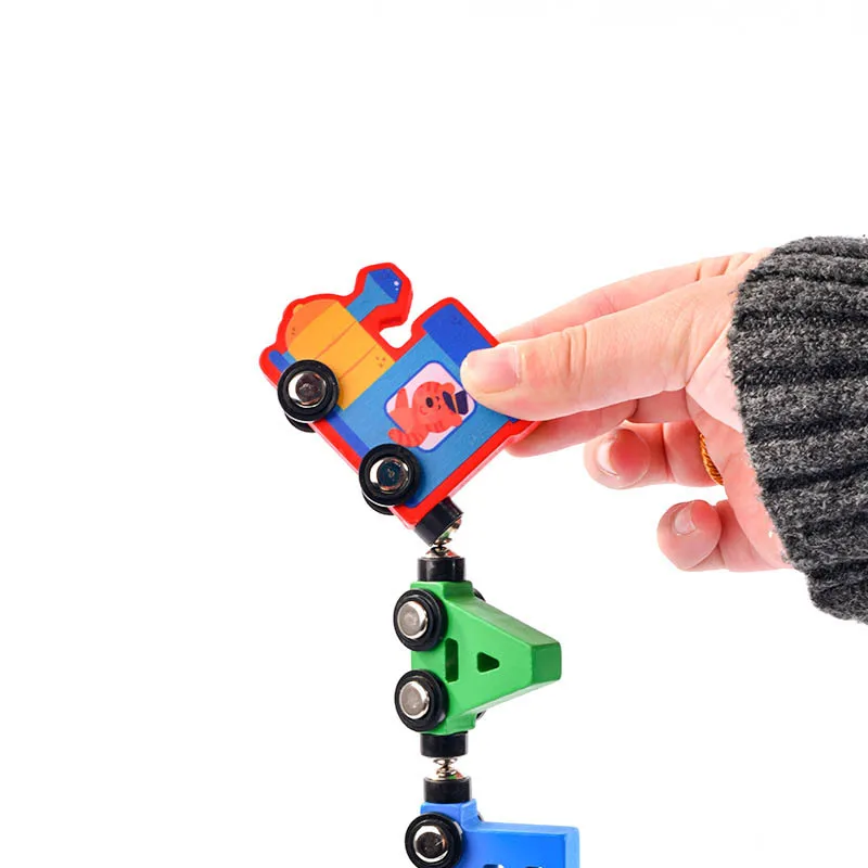 26 pièces lettres magnétiques Train créatif coloré Cognition jouet en bois apprentissage voiture Montessori assemblage pour enfants jouets éducatifs