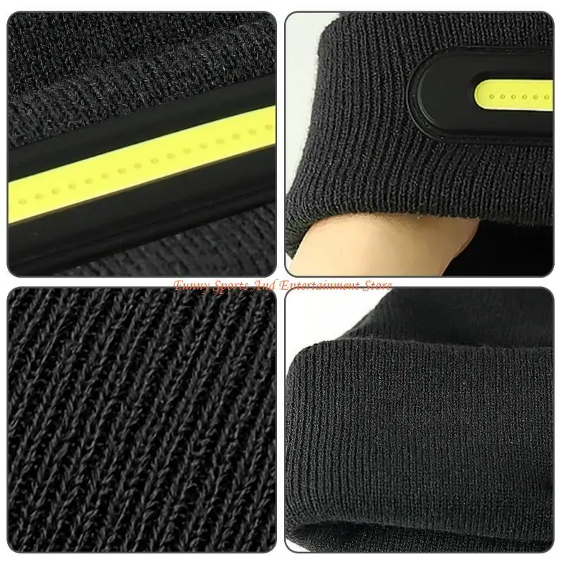 

C4DE Fedlamps Hat Утечка упругая теплая вязаная шляпа светодиод