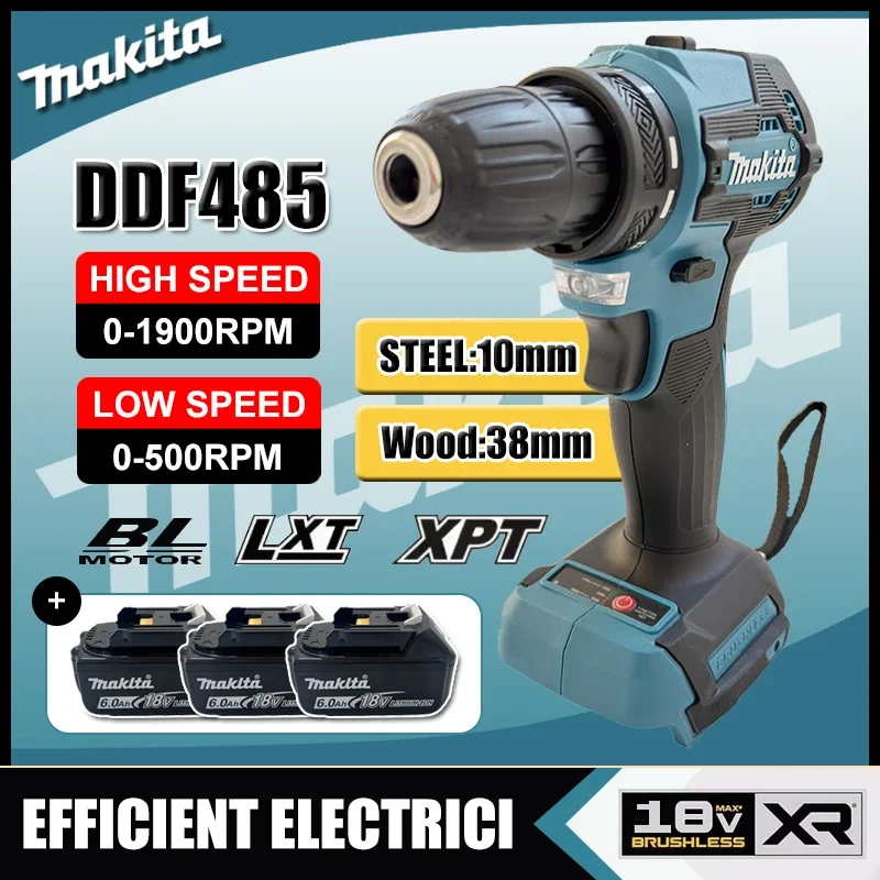 

Makita DDF485 10MM LXT Compact Cordless Tool Multi-function Screwdriver Impact Brushless Drive Rechargeable Brushless Drill