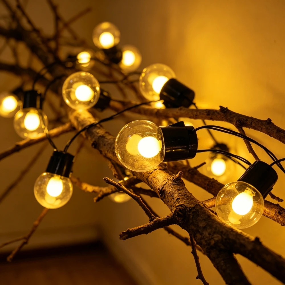 

10/20LED Solar Vintage G40 Bulb Outdoor String Lights, LED Waterproof Patio Lights, for Camping Wedding Party Garden Decor
