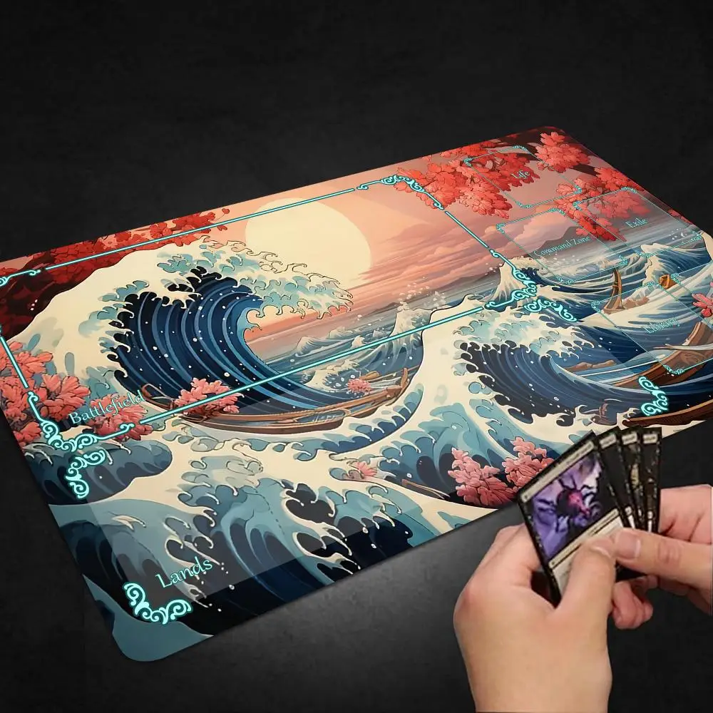 

Game mouse pad Play mat Japanese samurai devil mousepad black ghost face gamer deskmat carpet accessories table pads 14*24in