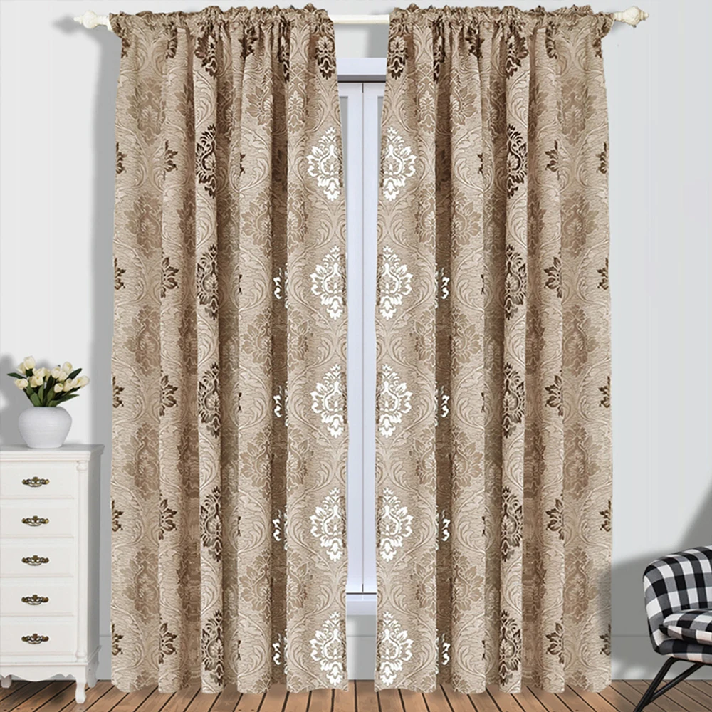 Spitzenvorhang mit Blumenmuster, 1 Stück, romantischer Fenstervorhang mit Pflanzenmuster, Fensterschutz für Zuhause, Wohnzimmer, Schlafzimmer, Hotel