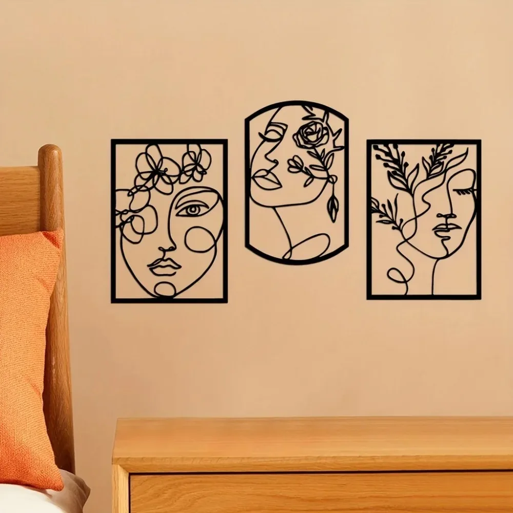 

Настенный декор в виде художественного портрета, металлический настенный декор, современное искусство для интерьера и домашнего декора