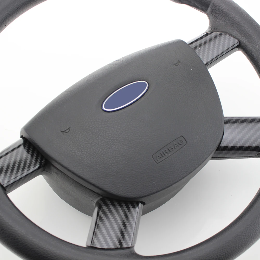 Car Accessories for Ford Focus 2 MK2 2005 - 2011 Steering Wheel Buttons Panel Cover Trim Stickers Carbon Fiber