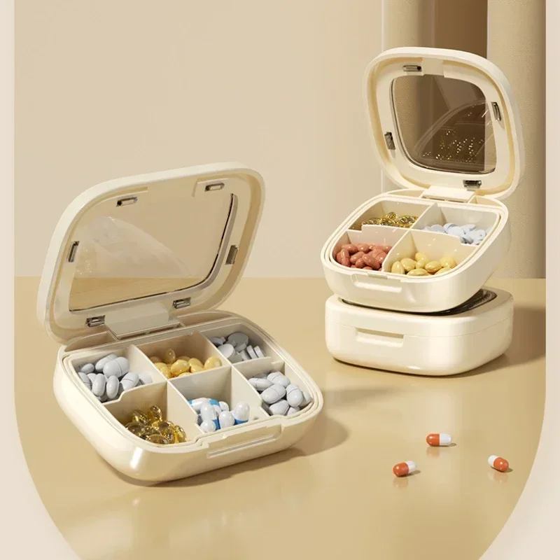 Weekly Medicine Pill's Box Pill Case Drug Dispense Mini Portable Pills Organizer Case 6 Grids PillBox Tablet Storage Container