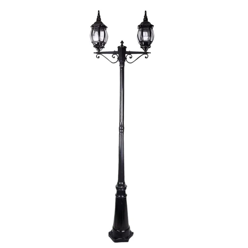 Outdoor Waterproof European Style Street Lights Double Headed Lawn Lights High Pole Courtyard Park Community Lighting