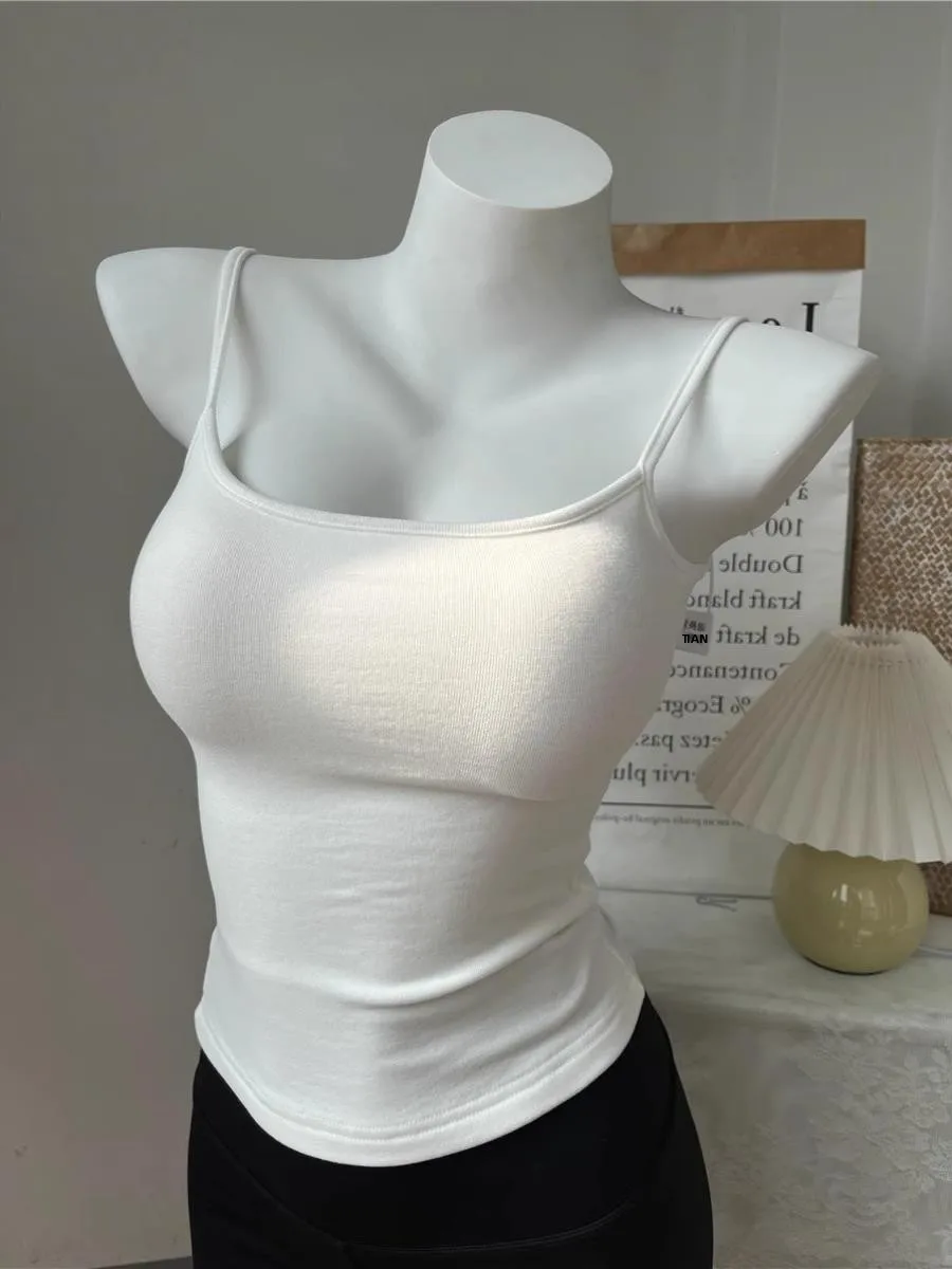 Removable Pad Underwear Vest Top Women's Summer New Style Small Strap Vest Bra Bottoming Spring Autumn Winter Seasonal Use