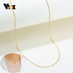 Vnox 1 MM Thin Snake Chain Necklaces for Women Gold Color Stainless Steel Choker Jewelry 18