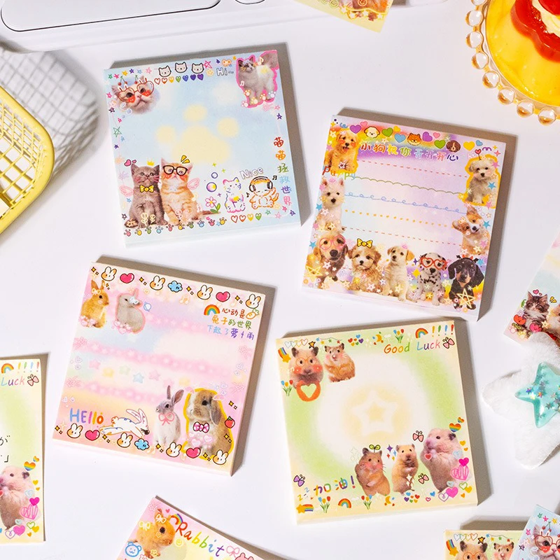 Cute Animal Theme Note Paper Student Notebook DIY Scrapbooking Material Paper Message Note Index Label Sticker Memo Pad New