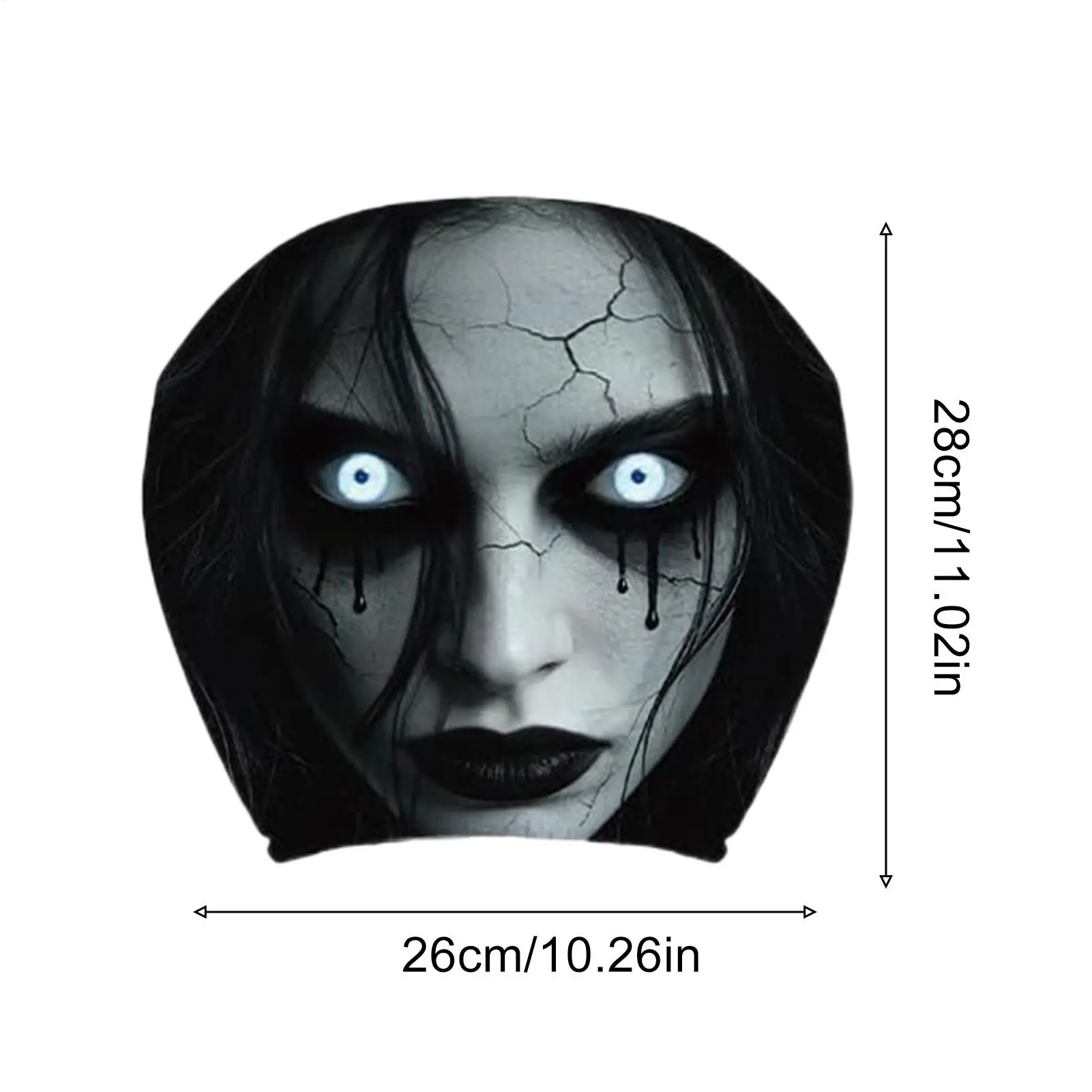 Scary Car Headrest Cover, 2-Piece Halloween Decor, Trendy & Funny Car Seat Headrest Cover