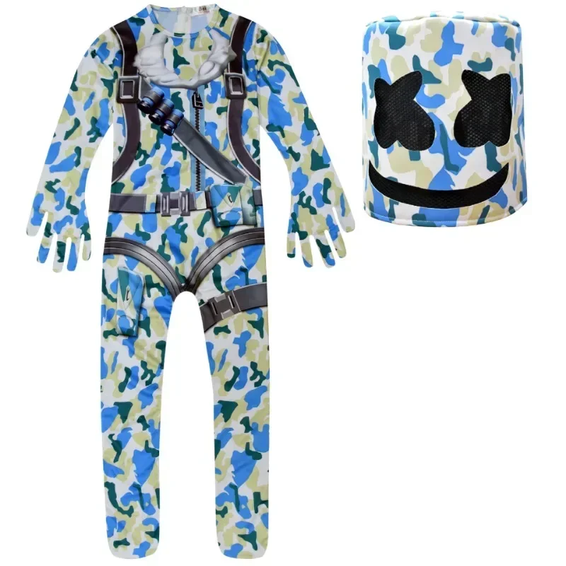 Dj Marshmello Kostuums Jumpsuits Kids Clown Cosplay Kleding Halloween Kerstkostuum Party Game Cosplay Fortnites Kostuums