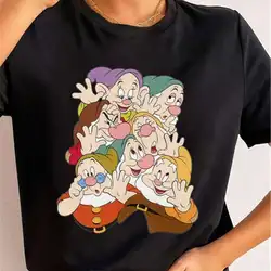 Streetwear Disney Princess T-Shirt abbigliamento femminile biancaneve e i sette nani Trend Harajuku T Shirt moda donna T-Shirt