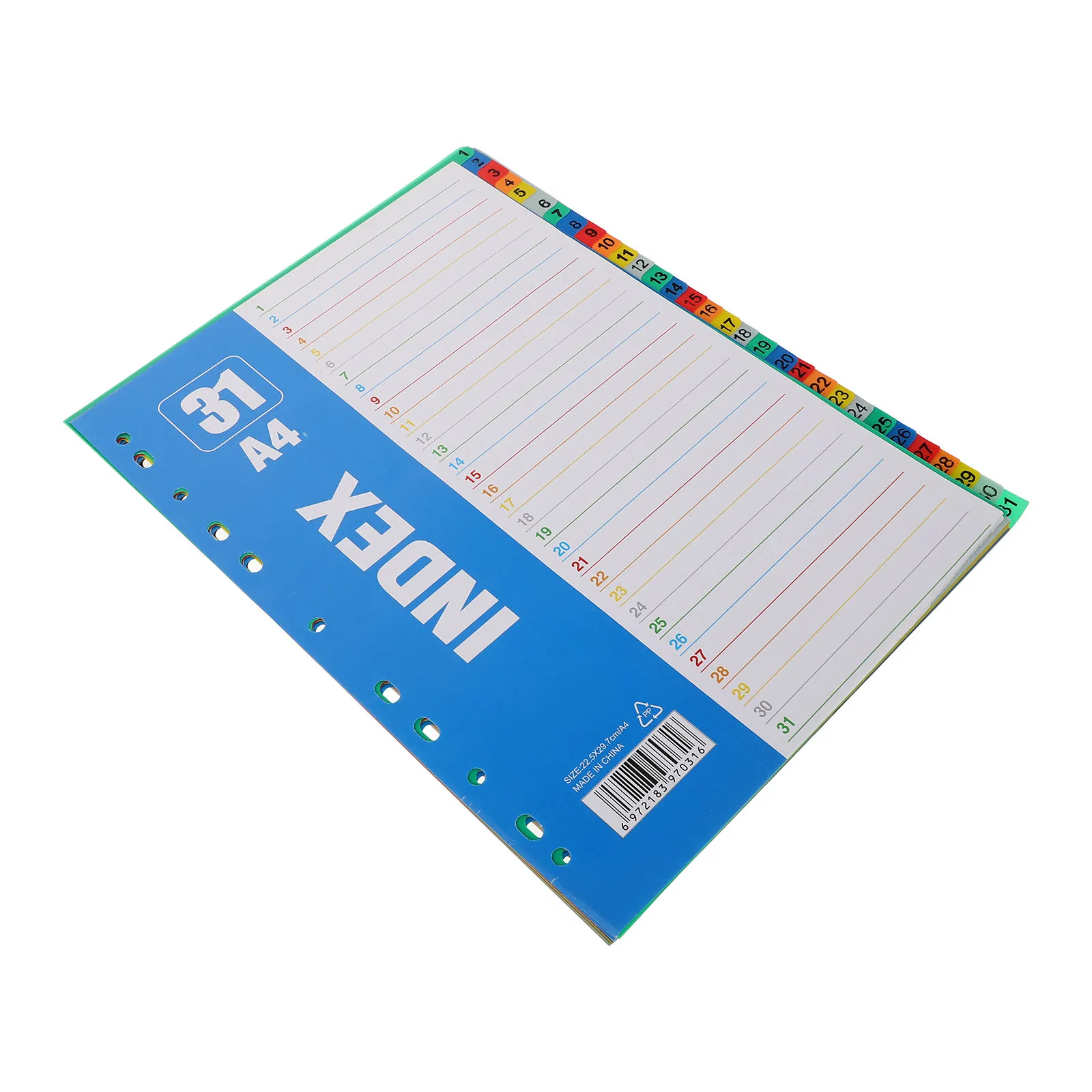1Set Dividers Premium PP Binder Tabs Detachable 11-Hole A4 Loose-Leaf File Dividers School Office Travel
