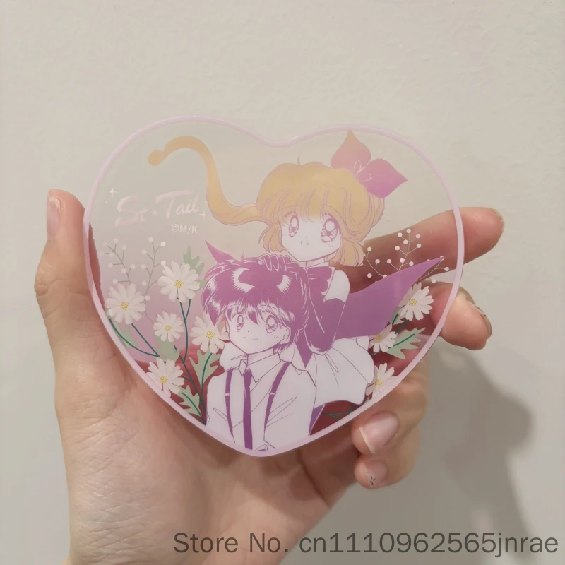 New Authentic Kaito Saint Tail Acrylic Coaster Anime Character Pattern Heart Shaped Drink Mat Desktop Decoration For Anime Fans