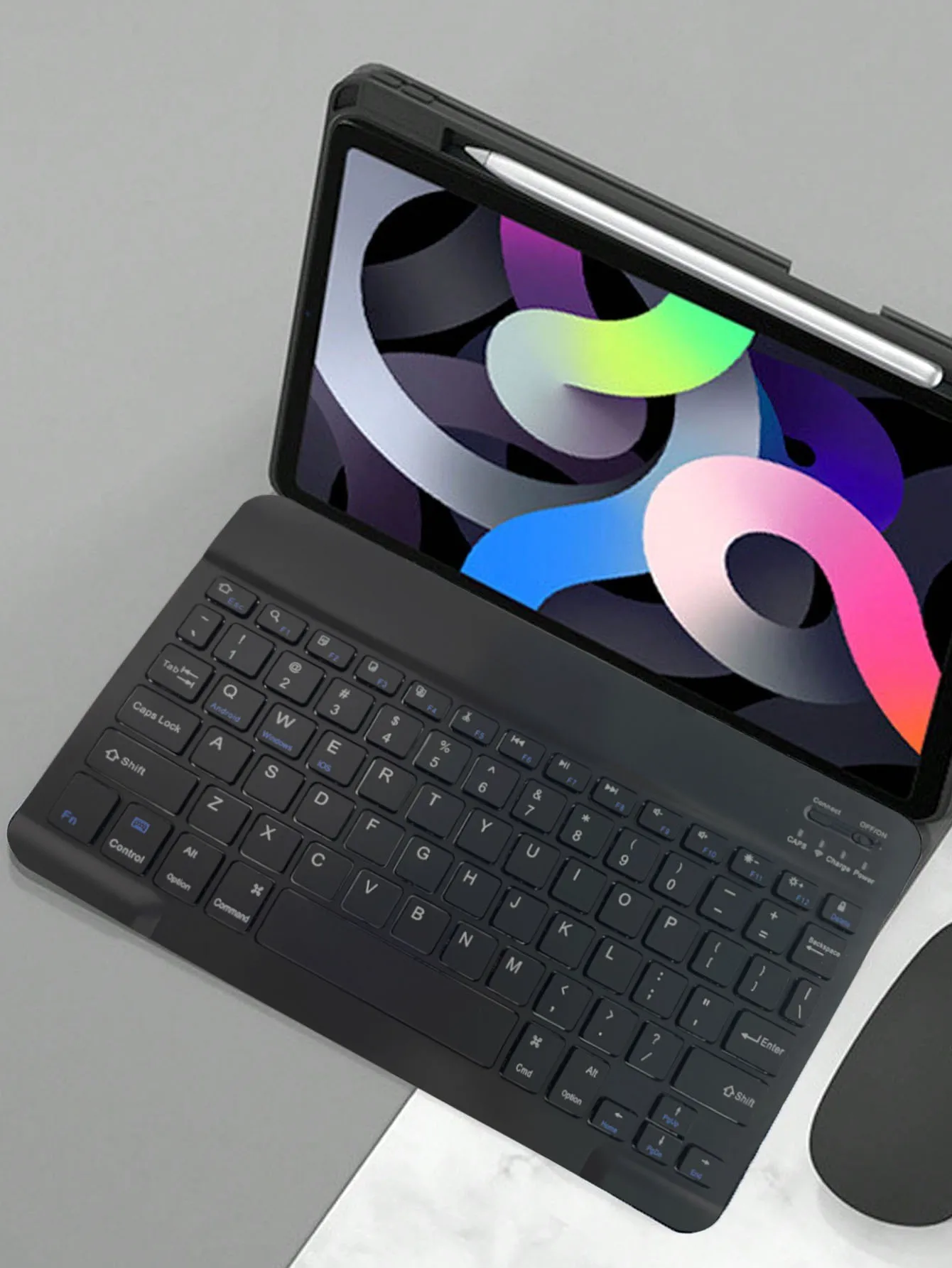 Wireless keyboard, 10 inch slim, rechargeable silent, tablet/laptop wireless keyboard, ipad mini keyboard