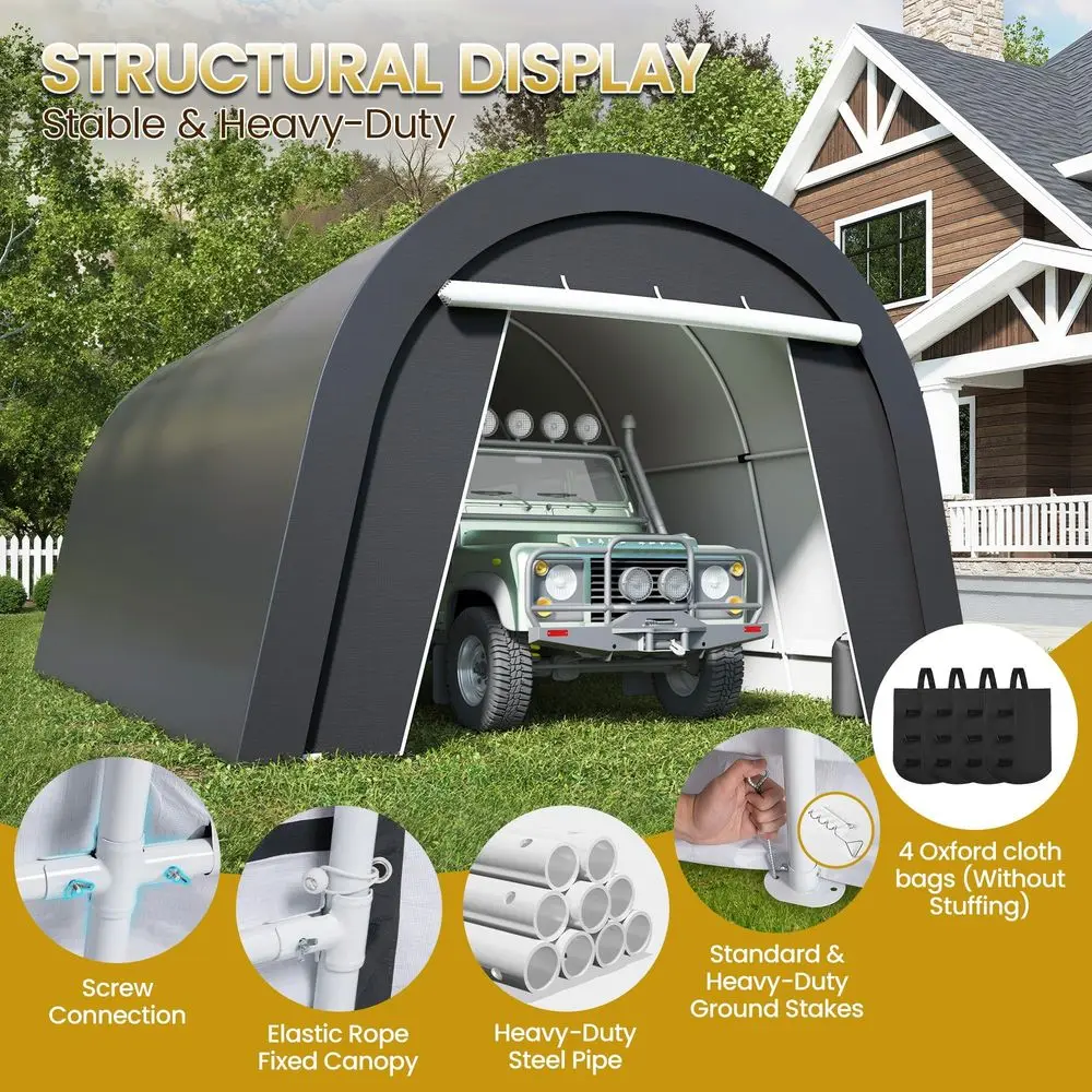 x 20 Portable Garage,Carport with 4 Cloth Bags, Car Port for UV amp Rain