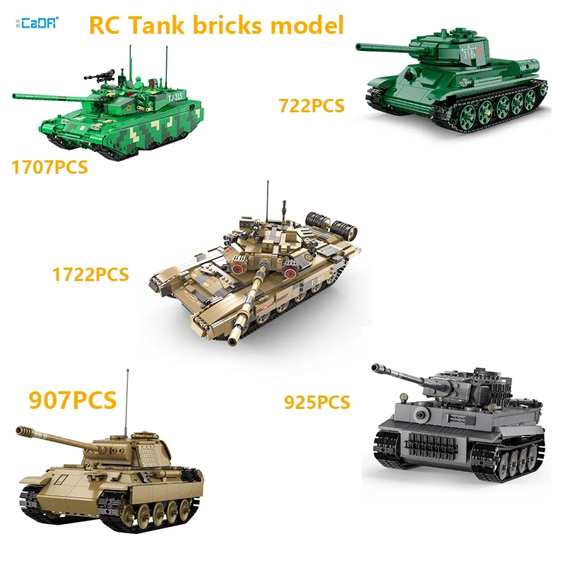 

Cada RC Military Tank Bricks Model High Tech Building Blocks Set Main Battle Tank Model Toys Gift For Children