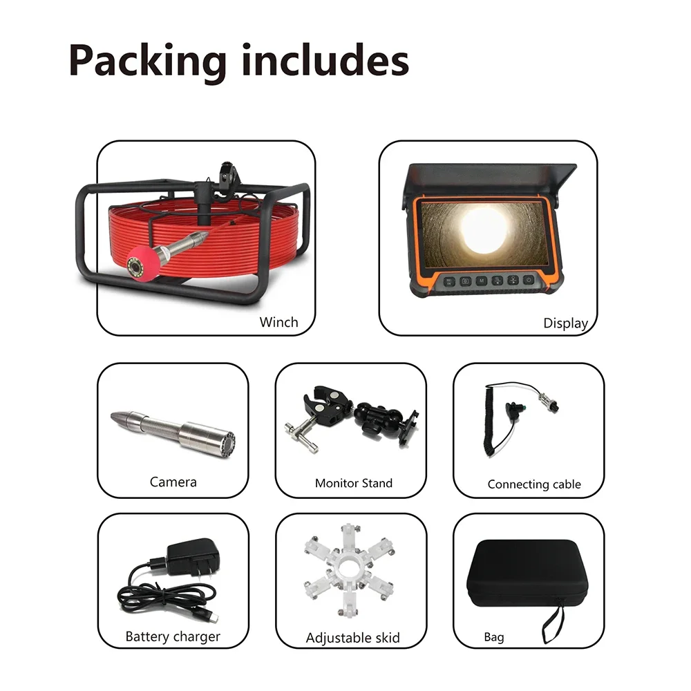Rust Resistance Handheld Inspection Camera Sewer Inspection Camera Plumbing Inspection Camera with 512 hz Transmitter