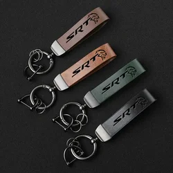 For SRT 4 6 8 10 for Dodge Ram 1500 Dart SRT Journey Luxury Genuine Leather Keychain Car Key Ring