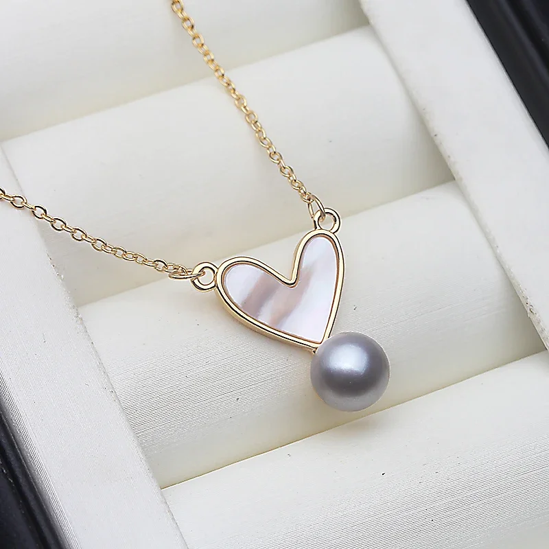 

Real 925 Silverpearl Pendant On The Neck Women,Cultured Natural Fresh Water Pearl Pendant Wife Mother Birthday Gift White Black