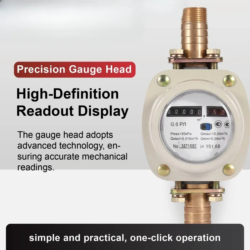 Medidor de Flujo de Gas Mecánico de Alta Precisión LLQ-25 DN25 - Para Instalación de Tuberías de Gas Natural, GLP y Biogás