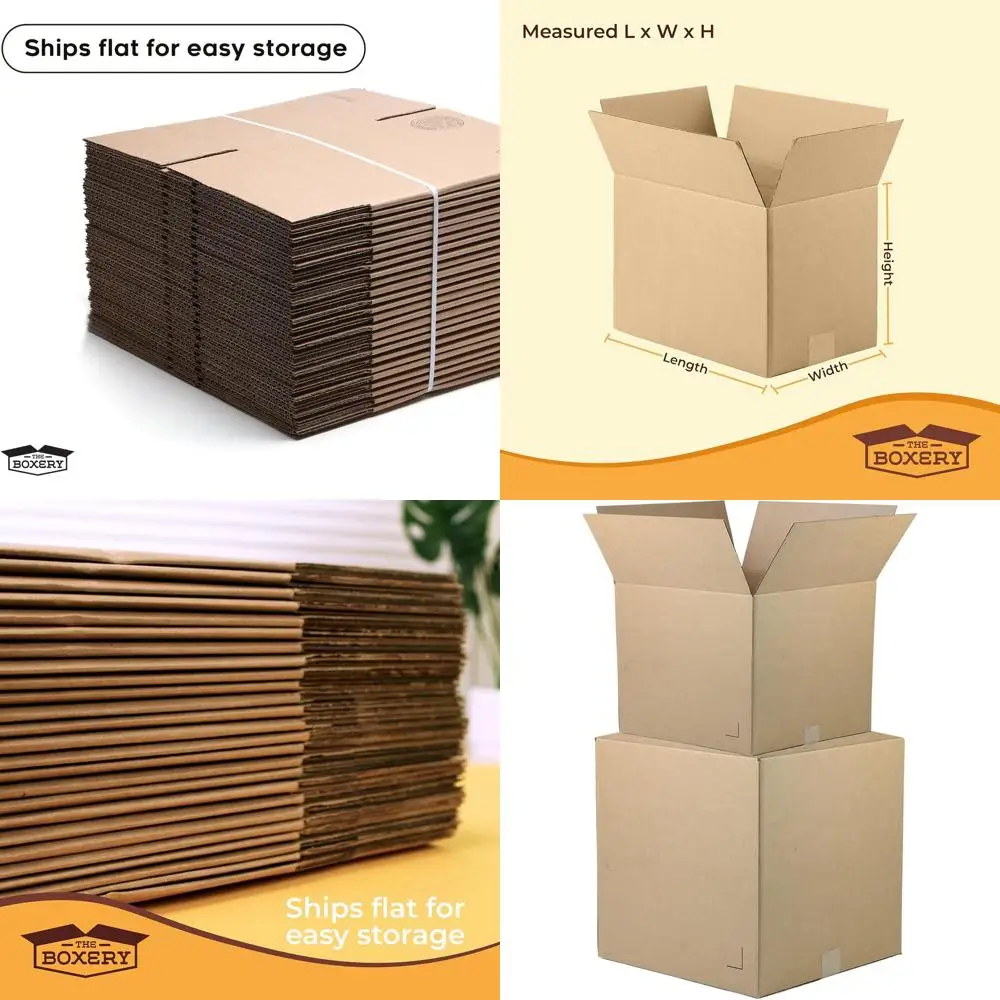 

22x22x8 Inches Brown Corrugated Cardboard Boxes, 25-Pack - Strong, Eco-Friendly, Recyclable, Made in USA for Shipping, Packing,