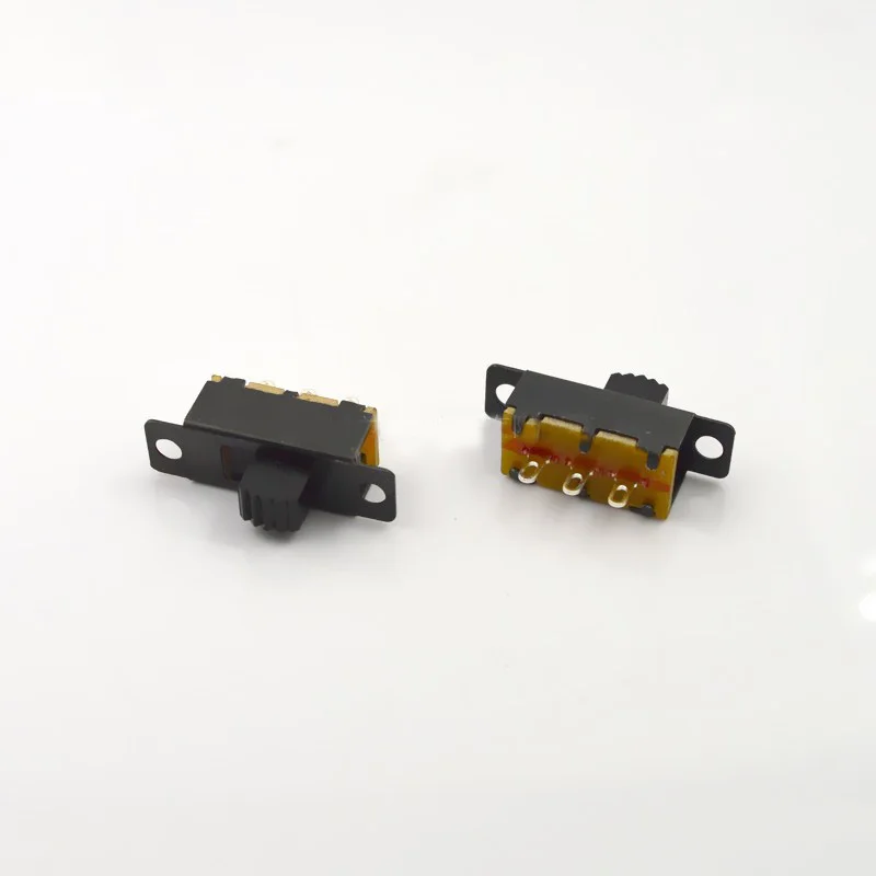 Middle row three-pin toggle switch with ear SS12F32-G5 Black iron case two-speed switch in stock