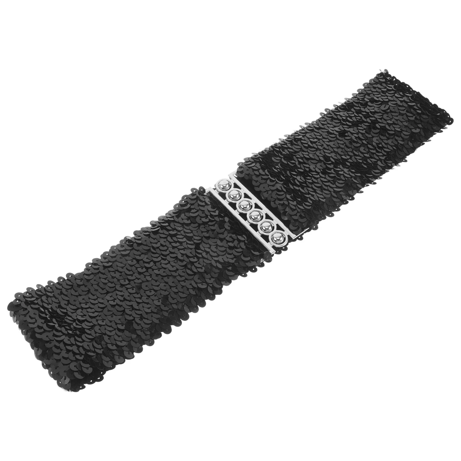 

Wide Elastic Stretch Sequin Waist Belt Decorative Belt for Women Dress Dance Performance Female Accessory Sparkling Waistband