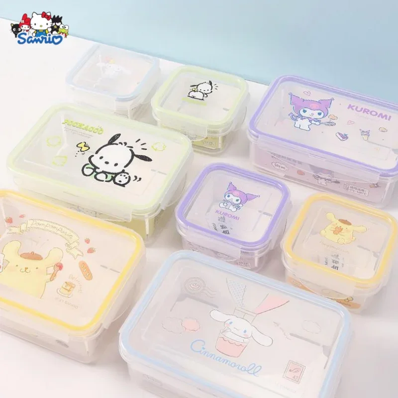 Sanrio Kuromi Cinnamoroll Pompom Purin animation peripheral cartoon household high temperature resistant food preservation box