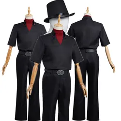 Adulto nero Cosplay telefono Grabber Costume TV fantasia uomo camicia pantaloni cappello abiti Halloween Carnival Party Suit