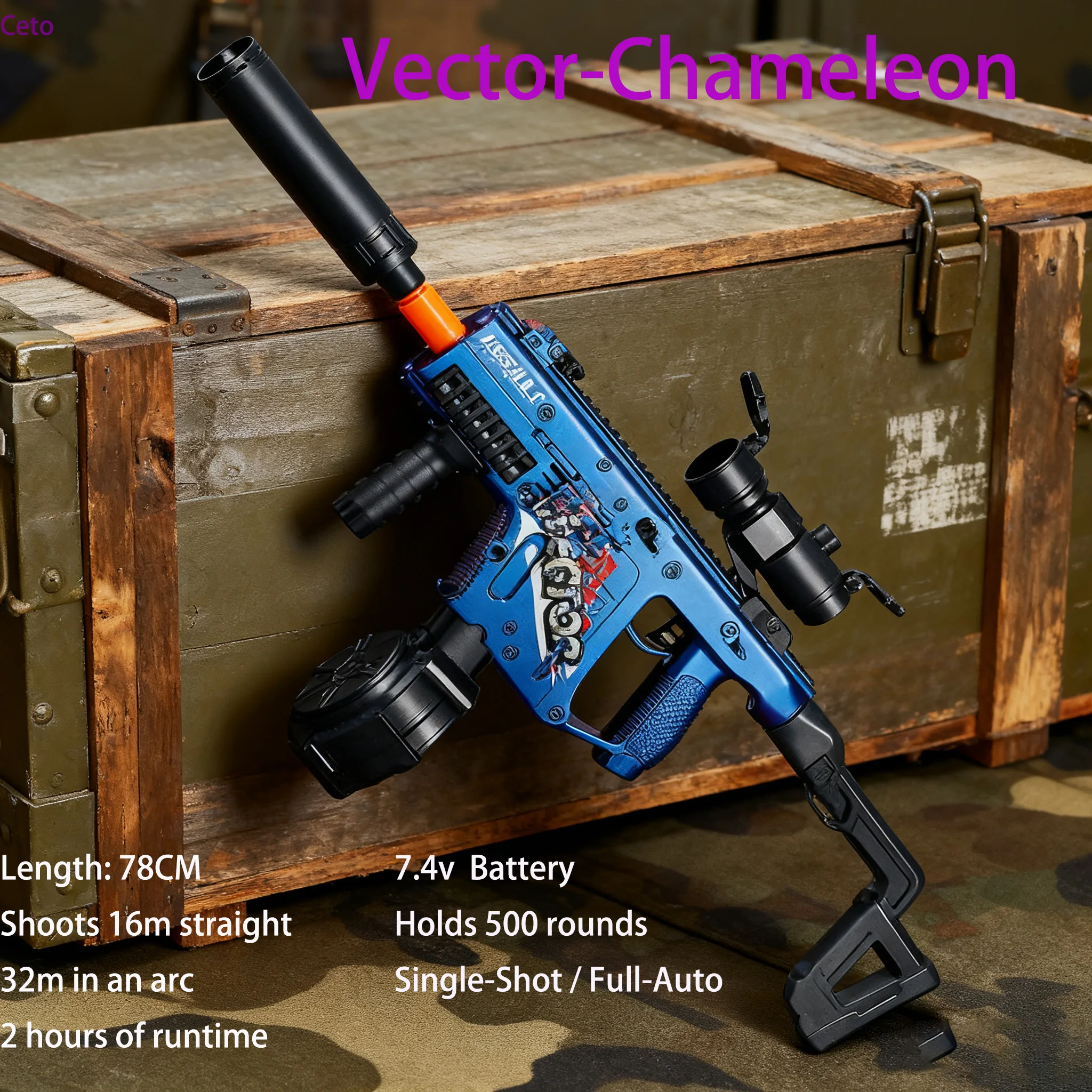 Elektrischer Gel-Ball-Blaster, automatisches, umweltfreundliches GEL-Wasserperlen-Spielzeugpistole, große Reichweite, Outdoor-Kampfspiel, Geschenk für Jugendliche und Erwachsene