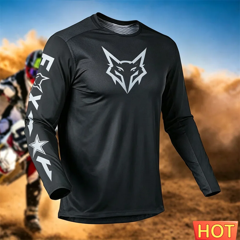 Herren Motorrad-Abenteuer-Shirt, Sommer-Mountainbike-Offroad-Langarm-Trainings-Top, 3D Herren Motorrad-T-Shirt – Detail 6