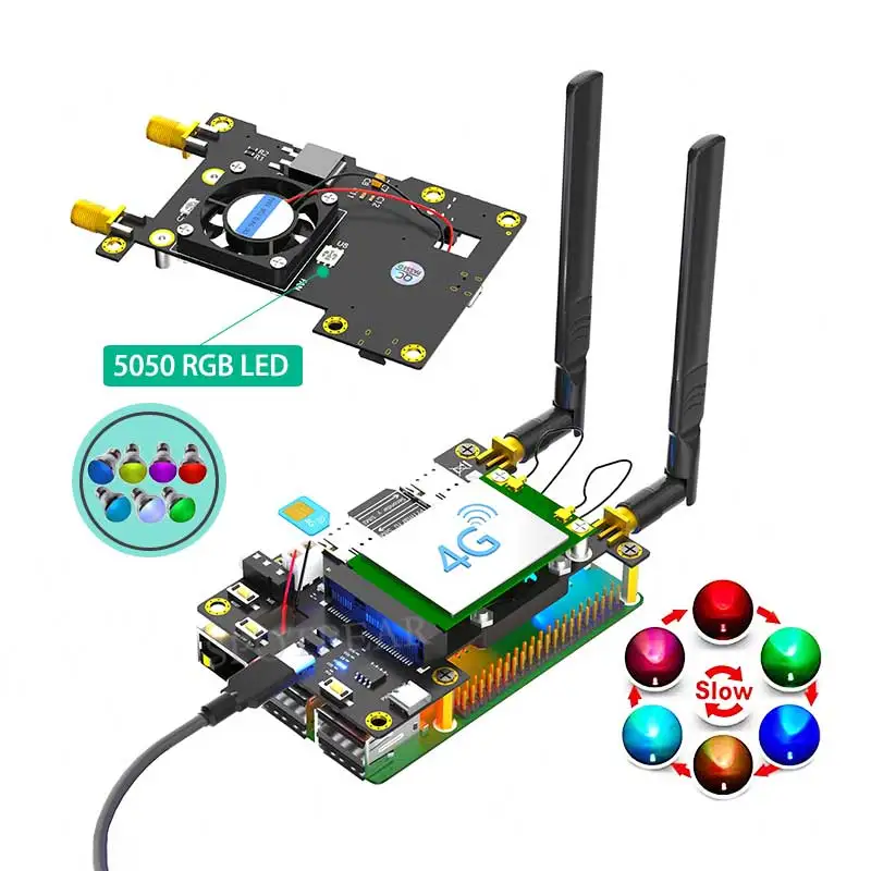 قبعة Raspberry Pi 3G/4G & LTE Mini PCIe لهاتف Samsung ARTIK /Rock64 /Asus Tinker /Latte Panda