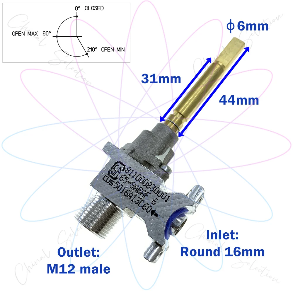 65-SABAF (Model 6) Gas Cooktop / Stove / Range Spare Parts Surface Burner Valve Contorl Valve