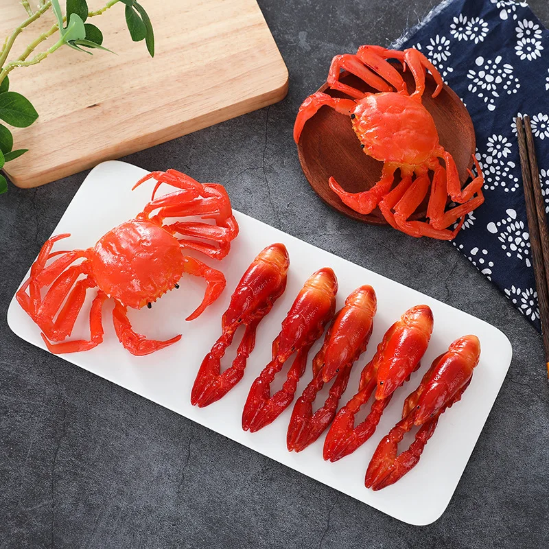 Simulation Hairy Crab Artificial Fake Seafood Aquatic Products Store Decoration Model Decor Ornament Toy Props 2pc/lot