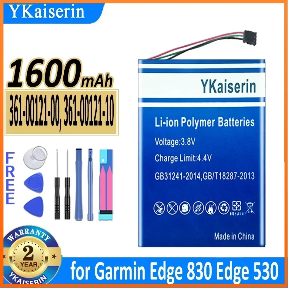 YKaiserin 1600mAh Replacement Battery 361-00121-00 361-00121-10 (463450) for Garmin Edge 830 530 GPS Repair Batterie + Track