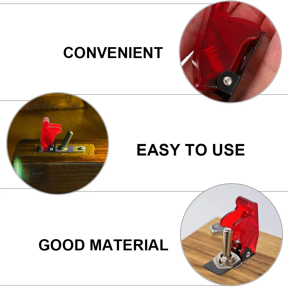 

4pcs Dustproof Covers Iron Plastic Safety Caps For Switch Safety Covers Equipment Protection Toggle Switch Guard