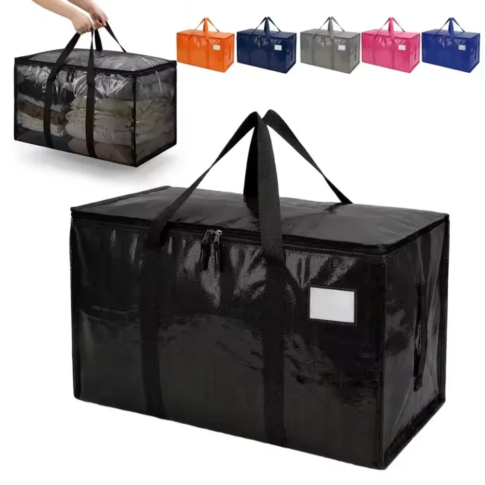 1PC Extra Large Moving Packaging Bag Foldable Waterproof Storage Totes Bag Large Capacity with Zippers Hand-held Bag