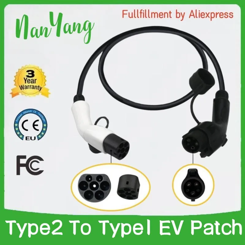 

Type2 To Type1/J1772 3.5kw EV Patch Cord with Wireless Pile Electric Cars 32A