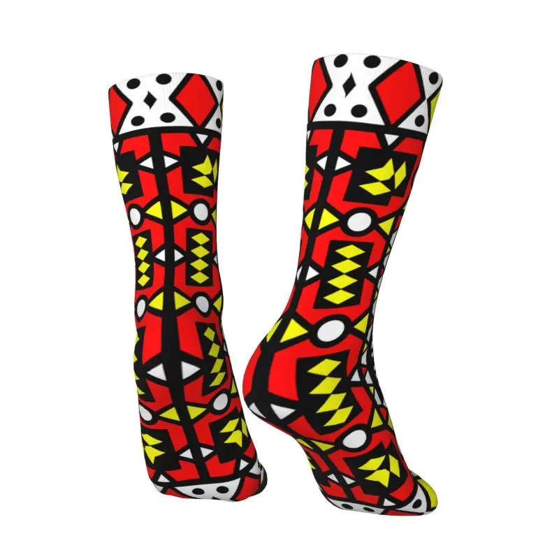 Custom Kawaii Kizomba Samakaka Ankara Socks Men Women Warm 3D Printing African Pattern Wax Design Football Sports Socks