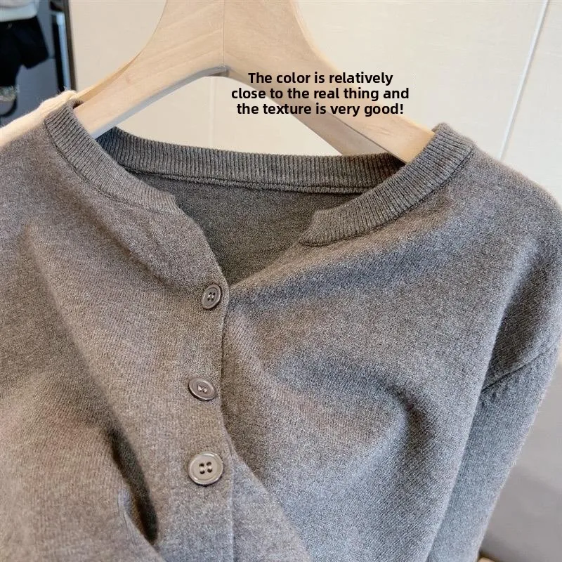 

Soft Woolen Knitted ort V-Ne Cardigan Women's Loose Fit Casual Sle Spring Outerwear Sweater Jaet Comfortable Skin-Fri...